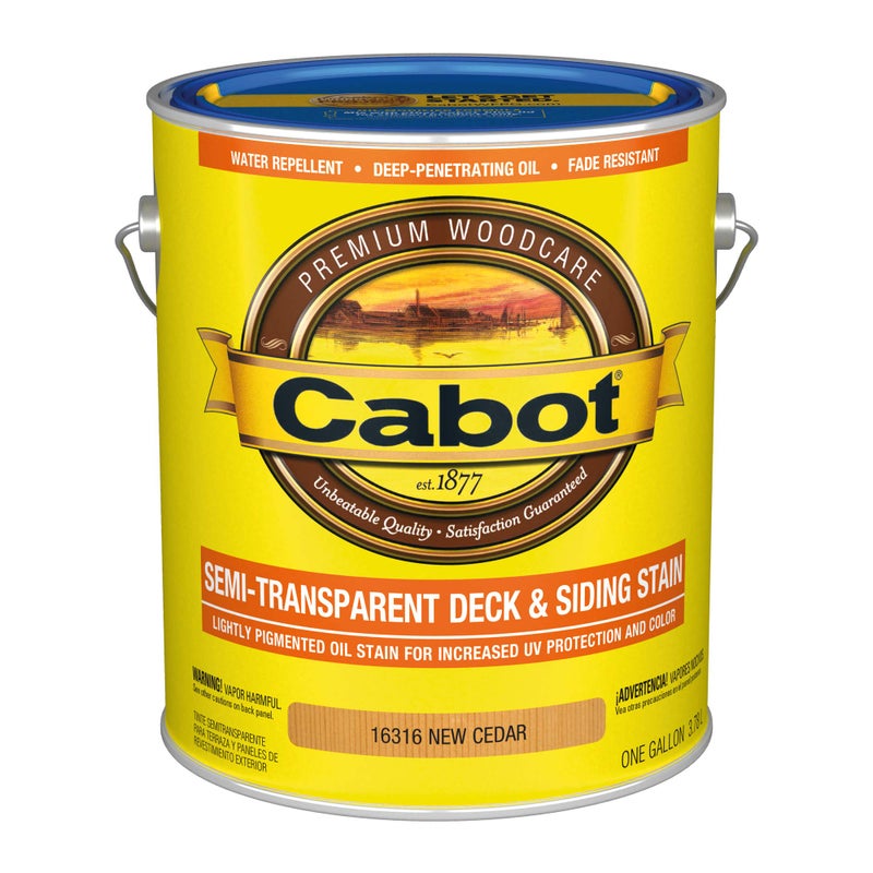 Cabot Semi-Transparent Wood Stain + Sealer, Low VOC, Cedar, Gallon - Image 1